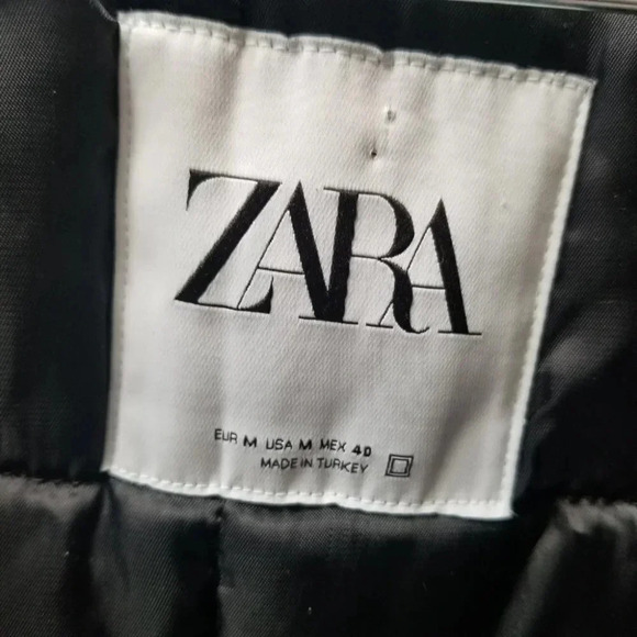 Zara Boucle Textured Quilt Lined Coat M - Picture 9 of 16